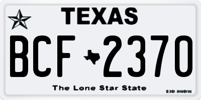 TX license plate BCF2370