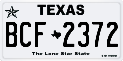 TX license plate BCF2372