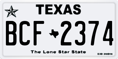 TX license plate BCF2374