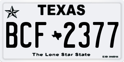 TX license plate BCF2377