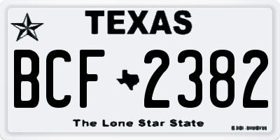TX license plate BCF2382