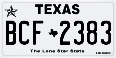 TX license plate BCF2383