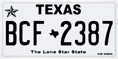 TX license plate BCF2387