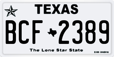 TX license plate BCF2389