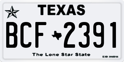 TX license plate BCF2391