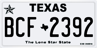 TX license plate BCF2392