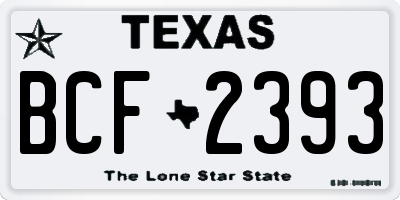 TX license plate BCF2393