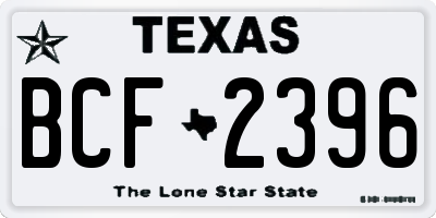 TX license plate BCF2396