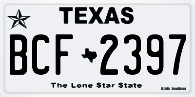 TX license plate BCF2397
