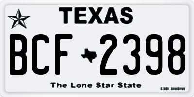 TX license plate BCF2398