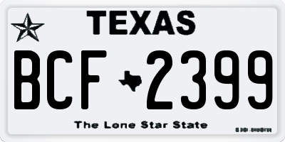 TX license plate BCF2399