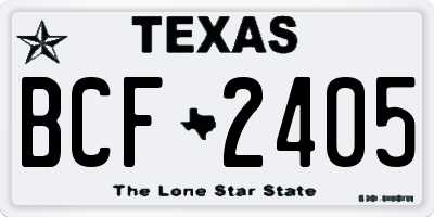 TX license plate BCF2405