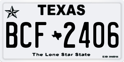 TX license plate BCF2406