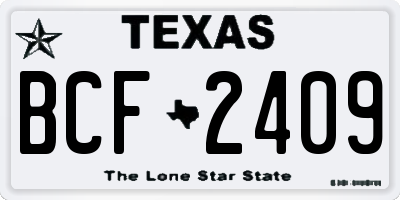 TX license plate BCF2409