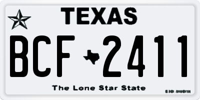 TX license plate BCF2411