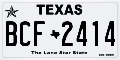 TX license plate BCF2414