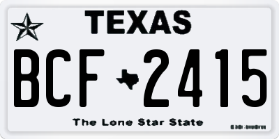 TX license plate BCF2415