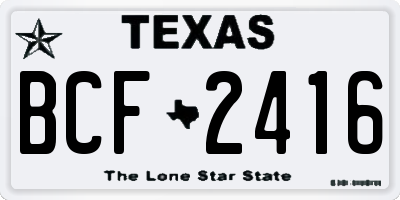 TX license plate BCF2416