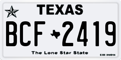 TX license plate BCF2419
