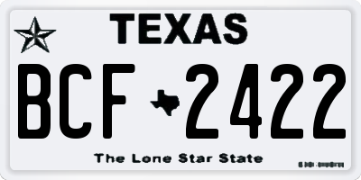 TX license plate BCF2422