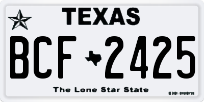TX license plate BCF2425