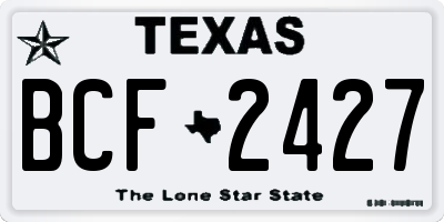 TX license plate BCF2427