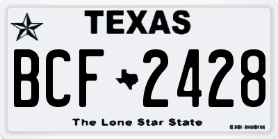 TX license plate BCF2428