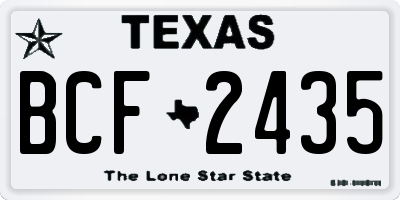 TX license plate BCF2435
