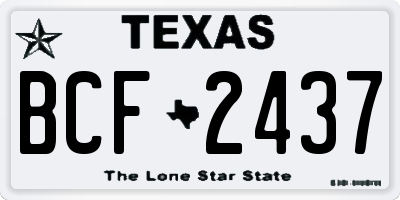 TX license plate BCF2437