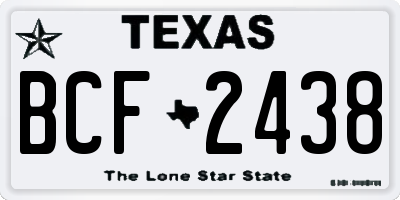 TX license plate BCF2438