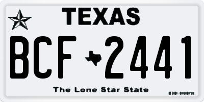 TX license plate BCF2441