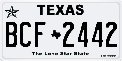 TX license plate BCF2442