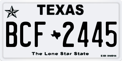 TX license plate BCF2445