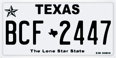 TX license plate BCF2447
