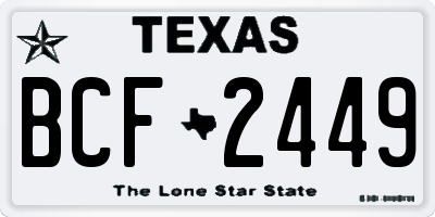 TX license plate BCF2449