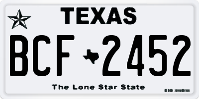 TX license plate BCF2452