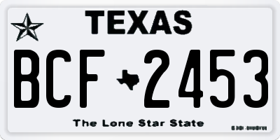 TX license plate BCF2453