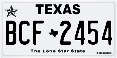 TX license plate BCF2454
