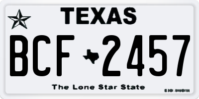 TX license plate BCF2457