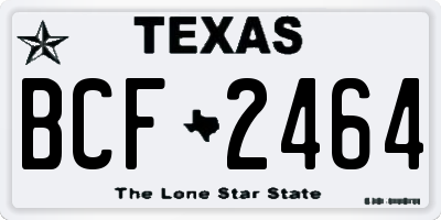 TX license plate BCF2464