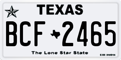 TX license plate BCF2465