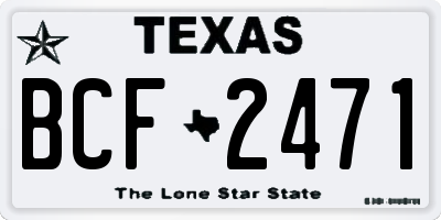 TX license plate BCF2471