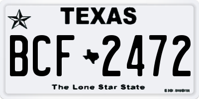 TX license plate BCF2472
