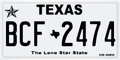 TX license plate BCF2474