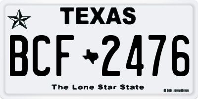 TX license plate BCF2476