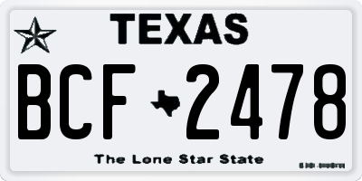 TX license plate BCF2478