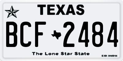 TX license plate BCF2484