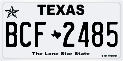 TX license plate BCF2485