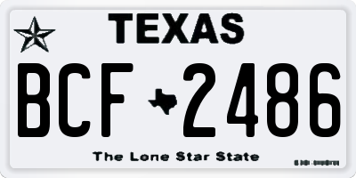TX license plate BCF2486