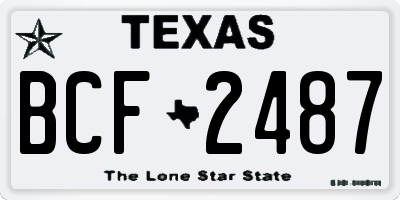 TX license plate BCF2487